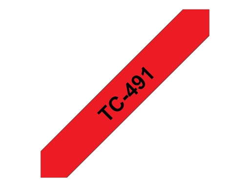 [TC491] Brother Schwarz auf rot - Rolle (0,9 cm) laminiertes