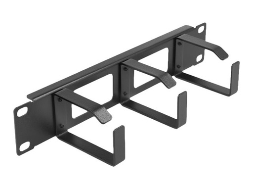 [66656] Delock Kabelmanagement - mit 2 Öffnungen und 3 Bügel - Schwarz - 1U - 25.4 cm (10")
