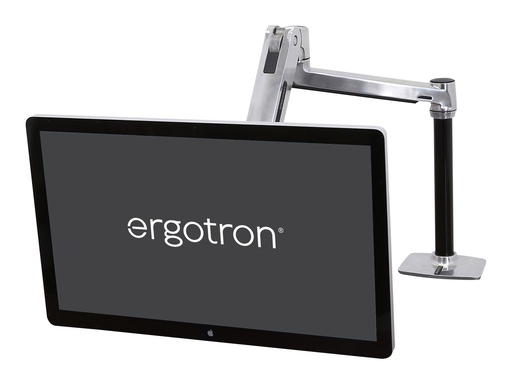 [45-360-026] Ergotron LX - Befestigungskit (Verlängerungsarm, Stange, VESA-Adapter, Steh-Sitz-Arm, Tisch-Klemme, Befestigung für Kabeldurchgang) - für LCD-Display - Aluminium - Polished Aluminum - Bildschirmgröße: bis zu 106,7 cm (bis zu 42 Zoll)