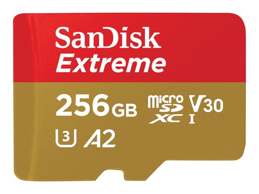 [SDSQXAV-256G-GN6MA] SanDisk Extreme - Flash-Speicherkarte (microSDXC-an-SD-Adapter inbegriffen)