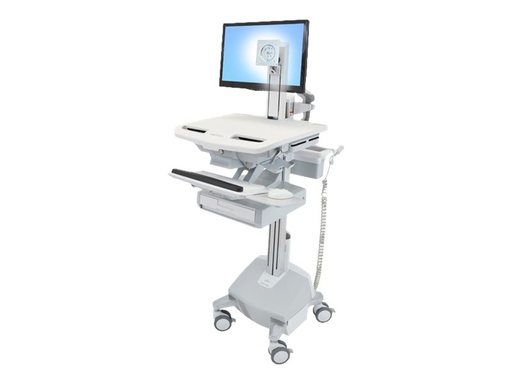 [SV44-1312-C] Ergotron Wagen - für LCD-Display / PC-Ausrüstung - Kunststoff, Aluminium, verzinker Stahl - Grau, weiß, Polished Aluminum - Bildschirmgröße: bis zu 55,9 cm (bis zu 22 Zoll)