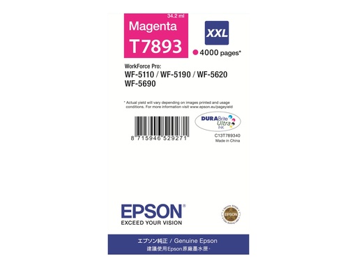 [C13T789340] Epson T7893 - 34.2 ml - Größe XXL - Magenta - original