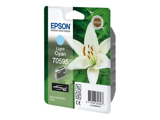 [C13T05954020] Epson T0595 - 13 ml - hell Cyan - original - Blister mit RF- / akustischem Alarmsignal