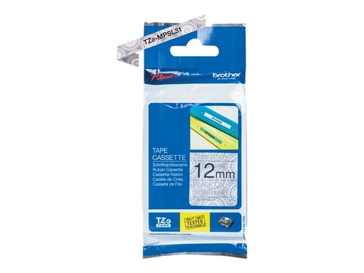 [TZEMPSL31] Brother TZe-MPSL31 - Schwarz auf Silber-glänzend - Rolle (1,2 cm x 4 m)