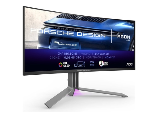 [PD34] AOC AGON PRO PD34 Porsche Design - OLED-Monitor - Gaming - gebogen - USB - 87 cm (34")