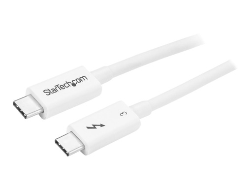 [TBLT34MM50CW] StarTech.com 1.6ft (50cm) Thunderbolt 3 Cable, 40Gbps, 100W PD, 4K/5K Video, Thunderbolt-Certified, Compatible w/ TB4/USB 3.2/DisplayPort - Thunderbolt-Kabel - USB-C (M)