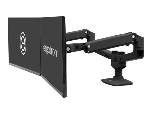 [45-245-224] Ergotron LX Dual Side-by-Side Arm - Befestigungskit (Spannbefestigung für Tisch, Tischplattenbohrung, Stange, 2 Gelenkarme, T-Halterung)