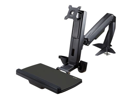 [ARMSTSCP1] StarTech.com Startech Monitor Tischhalterung - Monitorarm für bis zu 24" Monitore - VESA Halterung - Höhenverstellbar - Befestigungskit (Bodenplatte, Spalte, Durchführungsplatte, Tastatur-Tablett, Unterlegscheiben, Monitorarm, Klemmhalterung, Basis, Basis-Pad)