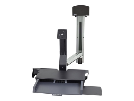 [45-272-026] Ergotron Sit-Stand Combo Ablageflächen-System - Befestigungskit (Griff, CPU-Halter, 2 Schienenabdeckungen, 2 Kabelkanäle, Handgelenkkissen, Display-Halterung, Tastatur-Tablett, CPU Wandhalterung, Mausablage zum Herausziehen, VESA-Halterung, Wandschiene 34", CPU Abstandhalter, Montagesystem mit CPU-Halterung und Armen, Ablage für Barcode-Scanner und Maus, Combo Schwenkarm)