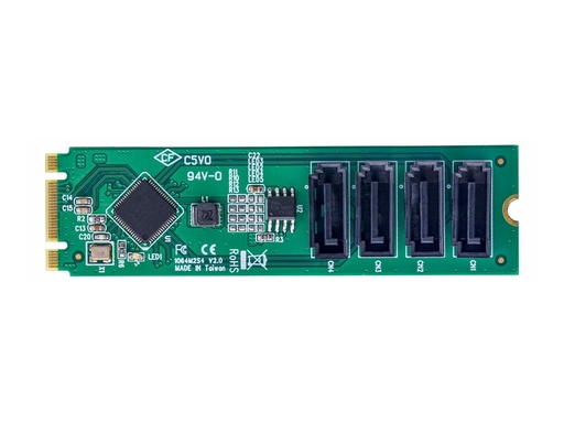 [4P-SATA-M2-ADAPTER] StarTech.com 4-Port M.2 to SATA Adapter Card, M.2 PCIe 3.0 to SATA HDD/SSD Expansion Card, ASM1064 Chipset, M.2 NVMe to 4x HDD/SSD for Windows/macOS/Linux