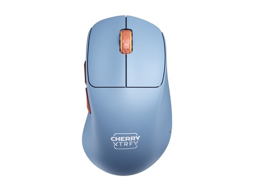 [CX-M64W-BLUE] Cherry Xtrfy M64 - Maus - ergonomisch - optisch - 5 Tasten - kabellos - 2.4 GHz - kabelloser Empfänger (USB)