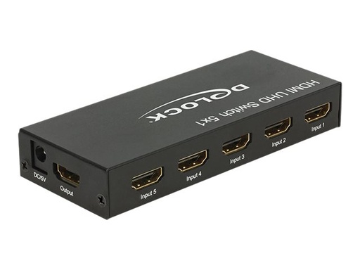 [18685] Delock HDMI UHD Switch 5 x HDMI in > 1 x HDMI out 4K