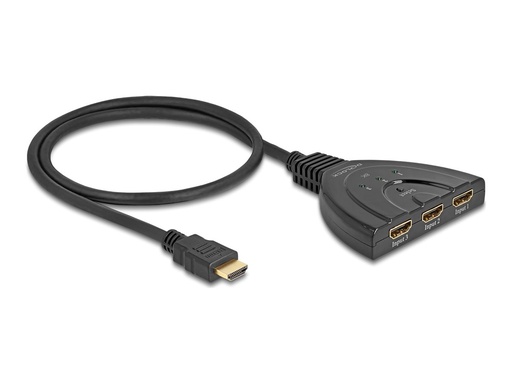 [18649] Delock Ultra High Speed - HDMI Splitter - HDMI weiblich zu HDMI männlich - 60 cm - Schwarz - unterstützt 4K 144 Hz (3840 x 2160)
