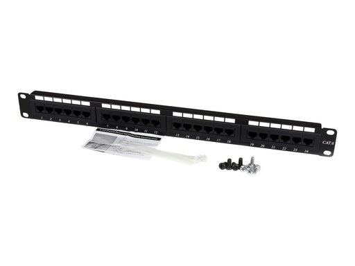 [C6PANEL24] StarTech.com 24 Port 1U Rackmount Cat 6 110 Patch Panel - 24 port Network Patch Panel - RJ45 Ethernet 110 type Rack Mount Patch Panel 1U (C6PANEL24)