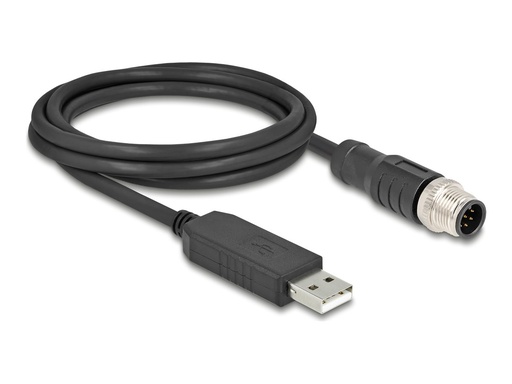 [64257] Delock Kabel USB / seriell - USB (M) zu 8-polig M12 (M)