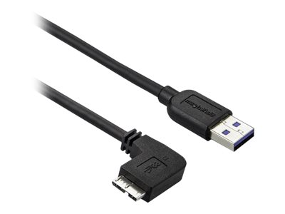 [USB3AU2MLS] StarTech.com 2m Micro USB 3.0 Kabel - USB A zu links gewinkeltes Micro B USB Anschlusskabel - M/M - USB 3.1 Gen 1 (5 Gbit/s)
