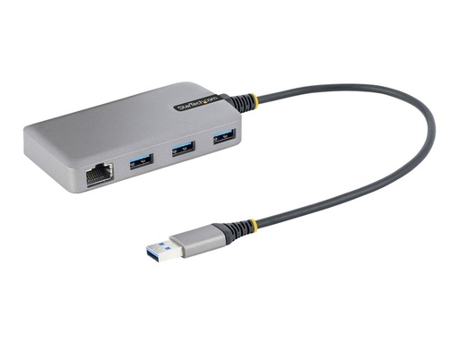 [5G3AGBB-USB-A-HUB] StarTech.com 3-Port USB Hub with Ethernet, 3x USB-A Ports, Gigabit Ethernet RJ45, USB 3.0 5Gbps, Bus-Powered, USB Hub w/ GbE and 1ft/30cm Long Cable, Portable Laptop USB Hub - USB Expansion Hub w/ Ethernet Adapter (5G3AGBB-USB-A-HUB)