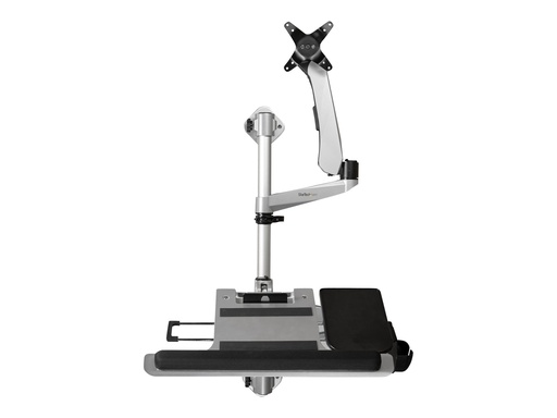 [WALLSTSI1] StarTech.com WALLSTSI1 Computer-Workstation für die Wandmontage - Beweglicher Monitorarm - Tastaturarm - Sitz-Steh-Schreibtisch - Befestigungskit (Stange, Maushalterung, Handgelenkkissen, Federarm, Wandmontagehalterung, Tastatur-Tablett, Monitorhalterung, Wandmontagehalterung mit Befestigungsplatte, Schwenkarm mit Logo, 2 Schwenkarme, Mausfach, Mausablage-Halterungsplatte, EVA-Mauspad)
