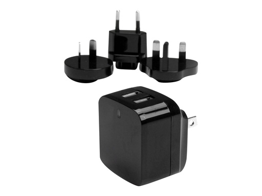 [USB2PACBK] StarTech.com 2 Port USB Ladegerät / Netzteil - 2-fach Ladestecker 17 Watt / 3.4 Amp - Dual Reiseladegerät 110 / 220V - Weiß - Netzteil - 17 Watt - 3.4 A - 2 Ausgabeanschlussstellen (USB)