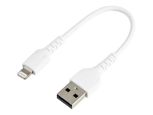 [RUSBLTMM15CMW] StarTech.com 15cm USB-A auf Lightning-Kabel - Hochbelastbare, robuste Aramidfaser - Lade-/Synchronisationskabel - Apple MFi-zertifiziert iPad/iPhone 12 - Weiß (RUSBLTMM15CMW)