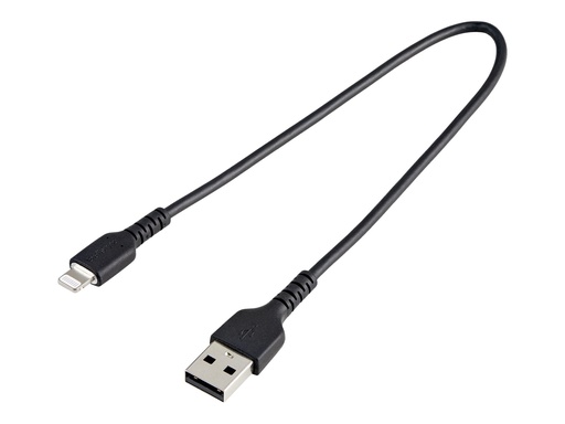 [RUSBLTMM30CMB] StarTech.com 30cm USB-A auf Lightning-Kabel - Hochbelastbare, robuste Aramidfaser - Lade-/Synchronisationskabel - Apple MFi-zertifiziert iPad/iPhone 12 - Schwarz (RUSBLTMM30CMB)