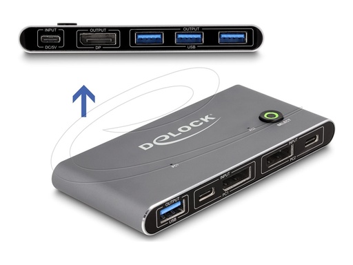 [18646] Delock KVM-/USB-Switch - 30Hz, 8K, with USB 5 Gbps