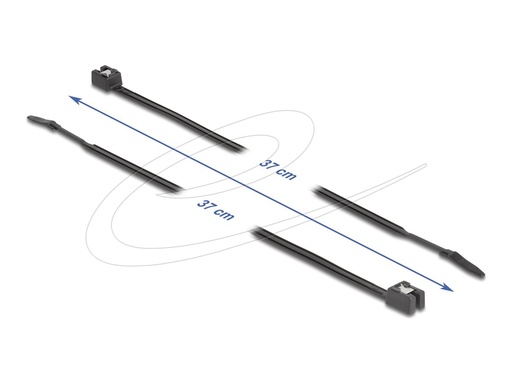 [19470] Delock Kabelbinder - selbstschneidend, Breite 4,8 mm - 37 cm - Schwarz (Packung mit 50)