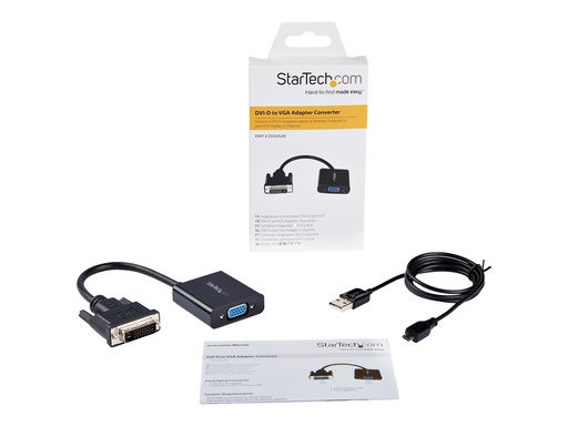 [DVI2VGAE] StarTech.com DVI-D auf VGA Aktives Video Adapter/ Konverter Kabel - DVI zu VGA Wandler Box Stecker / Buchse - 1920x1200 - 1080p - Videoadapter - DVI-D, Mikro-USB Typ B (nur Strom)