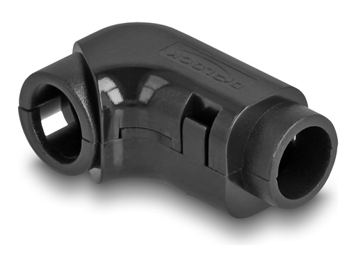 [88127] Delock Biegeradiusklemme für Kabel - zum Abwinkeln - Ecke montierbar, geeignet für Wandmontage - Schwarz (Packung mit 8)