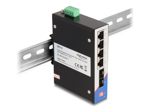 [88015] Delock Switch - 4 x 10/100/1000 + 2 x SFP