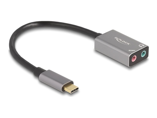 [67071] Delock Adapter USB-C auf Klinkenstecker - 24 pin USB-C männlich zu Mono Mini-Stecker, mini-phone stereo 3.5 mm weiblich