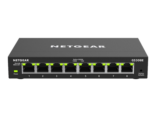 [GS308E-100PES] Netgear Plus GS308E - Switch - Smart - 8 x 10/100/1000