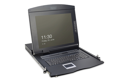 [DS-72210-2CH] DIGITUS 17" LCD KVM Konsole, 8-Port VGA, schweizer Tastatur