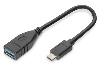 [AK-300315-001-S] DIGITUS USB-C - USB-A Adapter / Konverter, OTG, 0,15m