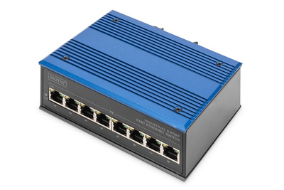 [DN-650106] DIGITUS 8 Port Fast Ethernet Netzwerk Switch, Industrial, Unmanaged, 1 RJ45 Uplink