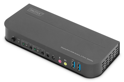 [DS-12850] DIGITUS KVM-Switch, 2-Port, 4K60Hz, 2 x DP in,  1 x DP/HDMI out