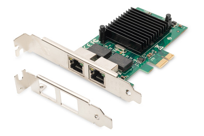 [DN-1013-2] DIGITUS 2-Port Gigabit Ethernet Netzwerkkarte, RJ45, PCI Express, Intel Chipsatz
