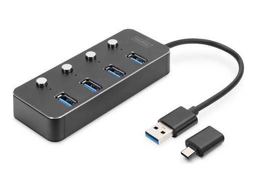 [DA-70247] DIGITUS Hub - 4 x SuperSpeed USB 3.0 - Desktop