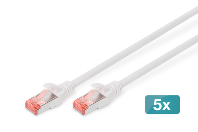 [DK-1644-100-WH-5] DIGITUS CAT 6 S/FTP Patchkabel, 5 Stück