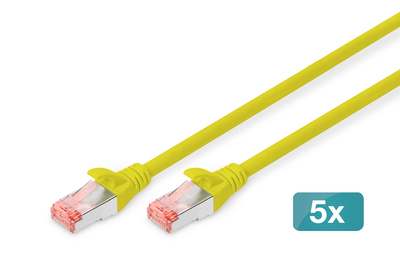 [DK-1644-100-Y-5] DIGITUS CAT 6 S/FTP Patchkabel, 5 Stück