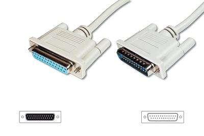 [AK-610201-100-E] DIGITUS Datentransfer Verlängerungskabel, D-Sub25/St - D-Sub25/Bu