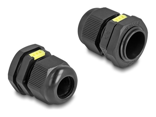 [60616] Delock Kabelverschraubung - M20, mit Belüftung, IP68 staub- und wasserdicht - Schwarz, RAL 9005 (Packung mit 2)