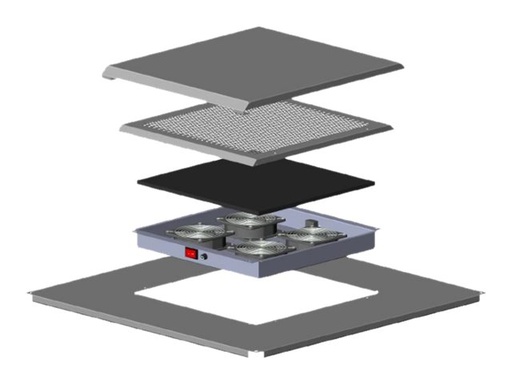 [DN-19-FAN-4-I-8-10] DIGITUS Professional - Gestelldach - mit 4 Lüfter