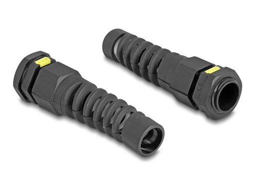 [60625] Delock Kabelverschraubung - M16, Belüftung, Zugentlastung, IP68 staub- und wasserdicht - Schwarz, RAL 9005 (Packung mit 2)