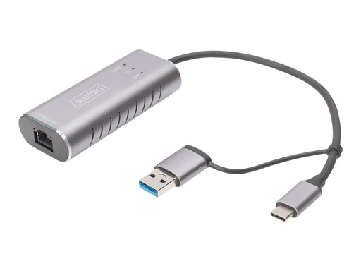 [DN-3028] DIGITUS USB Typ-C Gigabit Ethernet Adapter 2.5G, USB-C + USB A (USB3.1/3.0)