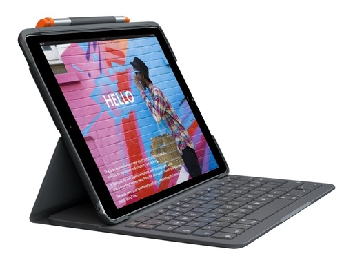 [920-011428] Logitech Slim Folio - Tastatur und Foliohülle - kabellos - Bluetooth LE - QWERTY - Nordisch (Dänisch/Finnisch/Norwegisch/Schwedisch)