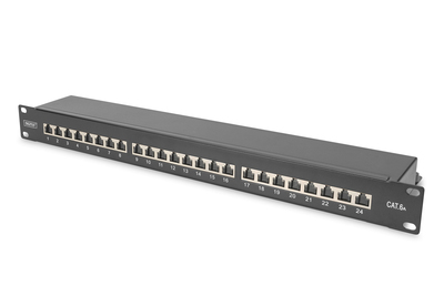 [DN-91624S-EA-B] DIGITUS CAT 6A, Klasse EA Patch Panel, geschirmt
