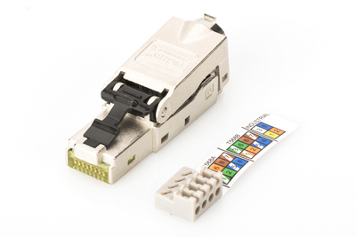 [DN-93631] DIGITUS CAT 6A Feldstecker, STP mit Staubschutzkappe, Knickschutz