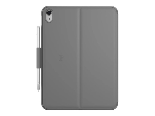 [920-011429] Logitech Slim Folio - Tastatur und Foliohülle - kabellos - Bluetooth LE - QWERTY - GB - Oxford Gray - für Apple 10.9-inch iPad (10. Generation)