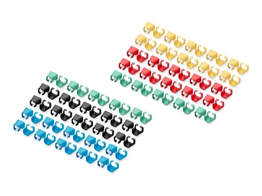 [A-CC-M] DIGITUS Kabelclips mit Farbcodierung - für Patch-Kabel, gemischt (je 20 Stück)